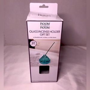 Room2Room Round Glass Incense Holder Gift Set With 30 Incense Sticks